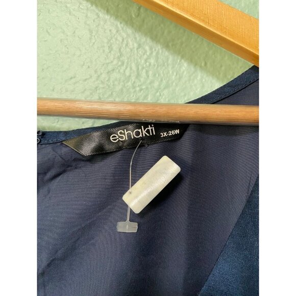 eshakti Women's‎ Plus Size Navy Blue Dress Size 3X 26W - Picture 5 of 9